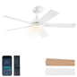 Ceiling Fans with Lights, 46"Black Low Profile Fan Light-Flush Mount Black Low Profile Fan Light-Flush Mount with 5 Reversible Blade,6 Wind Speed 3CCT Dimmable,Indoor Light Fixture for Bedroom