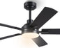 Ceiling Fans with Lights, 46"Black Low Profile Fan Light-Flush Mount Black Low Profile Fan Light-Flush Mount with 5 Reversible Blade,6 Wind Speed 3CCT Dimmable,Indoor Light Fixture for Bedroom