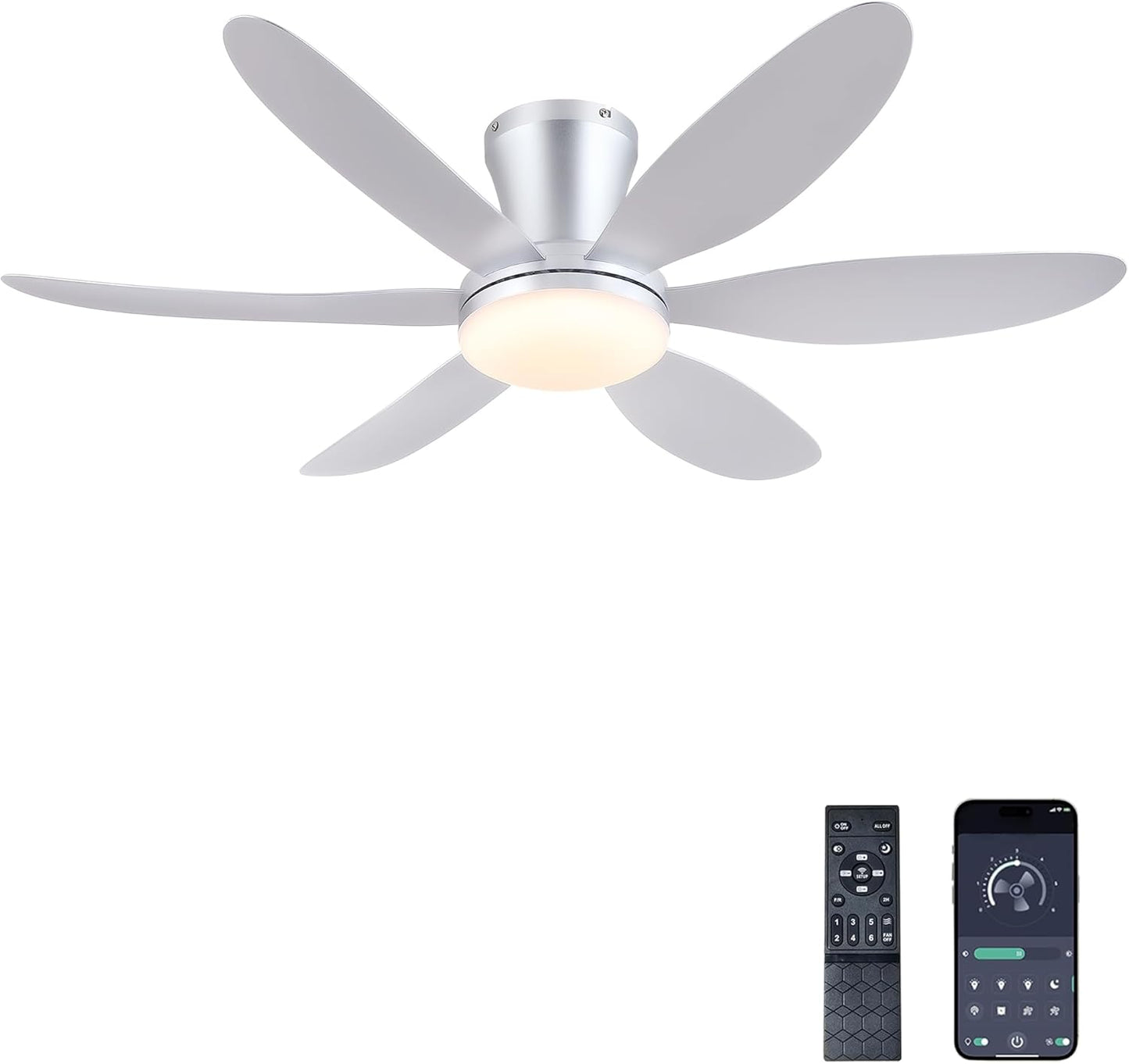 GJeg Ceiling Fans with Lights,42" Low Profile Ceiling Fan SY-89 Brown SY-89 Silver SY-89 Gold SY-89-White-42 SY-89-Black-42