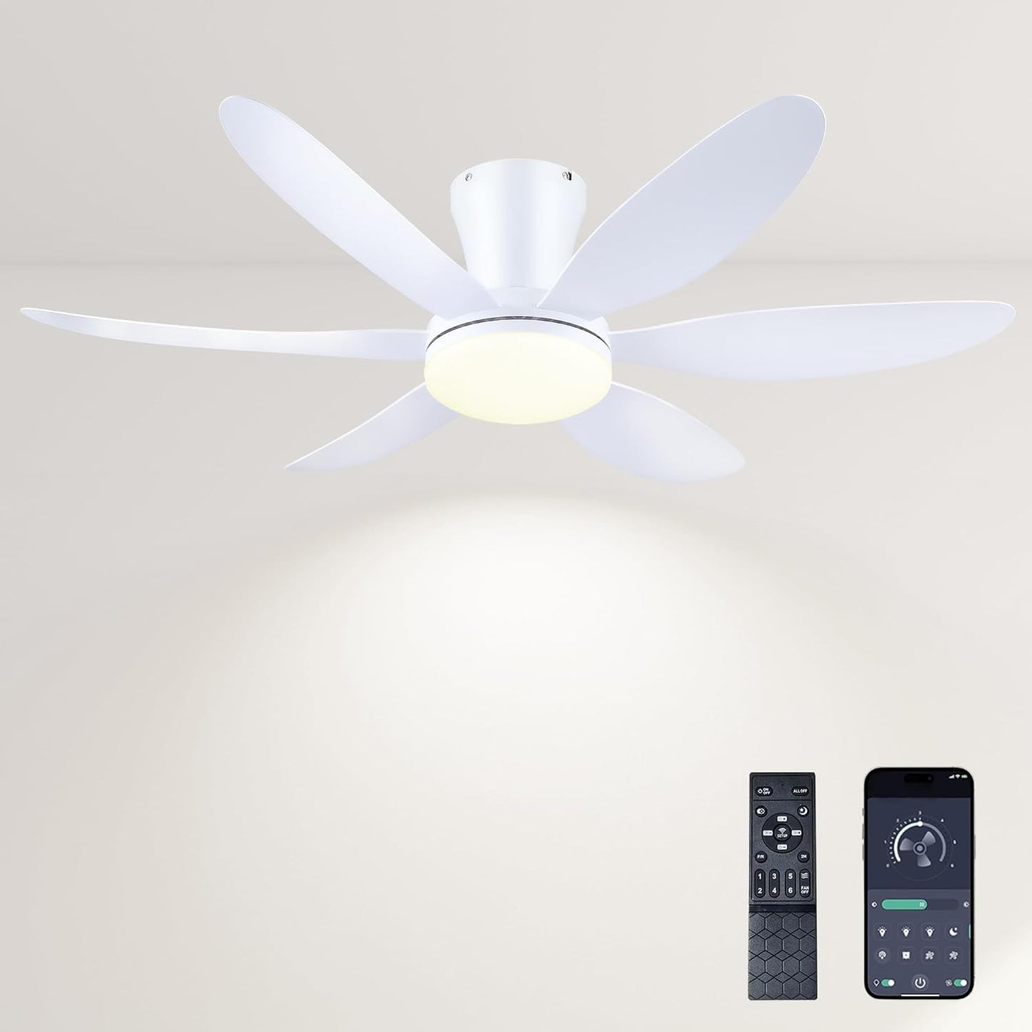 GJeg Ceiling Fans with Lights,42" Low Profile Ceiling Fan SY-89 Brown SY-89 Silver SY-89 Gold SY-89-White-42 SY-89-Black-42