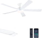 Ceiling Fans with Lights,46" Black Flush Mount Ceiling Fan Light with ABS Blades Reversible,3CCT Dimmable, Low Profile Fan Light for Indoor Modern Bedroom, Kitchen