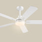 JSAITEE Ceiling Fans with Lights - 52Inch Low Profile Flush Mount Ceiling Fan with Light and Remote Control, DC Reversible Motor, Dimmable, 6 Speeds Ceiling Fan for Bedroom, Kitchen, JL-53-Black JL-53-White JL-053-Brwon JL-53-Nickel