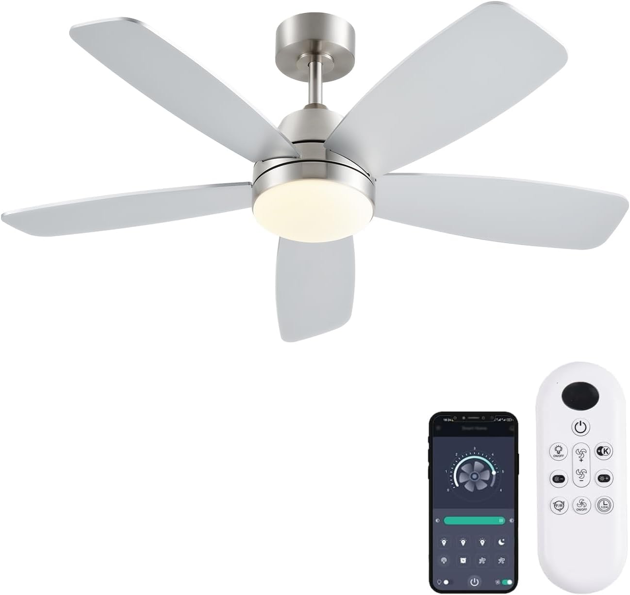 Ceiling Fans with Lights, Low Profile Indoor/Outdoor Use 42 Inch