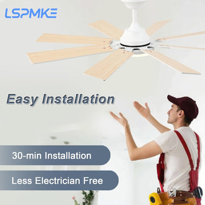 Ceiling Fan With Light & Remote Indoor/Outdoor Use 52 Inch Black White Brown Nickel LSP-100-Black LSP-100-White LSP-100-Brown LSP-100-Nickel