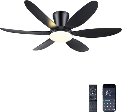 GJeg Ceiling Fans with Lights,42" Low Profile Ceiling Fan SY-89 Brown SY-89 Silver SY-89 Gold SY-89-White-42 SY-89-Black-42
