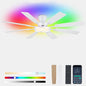 Ceiling Fans with Lights -60in Brown Flush Mount Ceiling Fan with RGB SY8888-Black-RGB SY8888-White-RGB SY8888-Brown-RGB