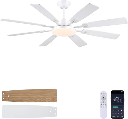 Ceiling Fan With Light & Remote Indoor/Outdoor Use 60 Inch RGB Brown