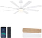 62" Ceiling Fan with Light - Modern White Low Profile Ceilings Fans Light08-Black-62In 08-White-62In 08-Brown-62In