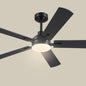 JSAITEE Ceiling Fans with Lights - 52Inch Low Profile Flush Mount Ceiling Fan with Light and Remote Control, DC Reversible Motor, Dimmable, 6 Speeds Ceiling Fan for Bedroom, Kitchen, JL-53-Black JL-53-White JL-053-Brwon JL-53-Nickel