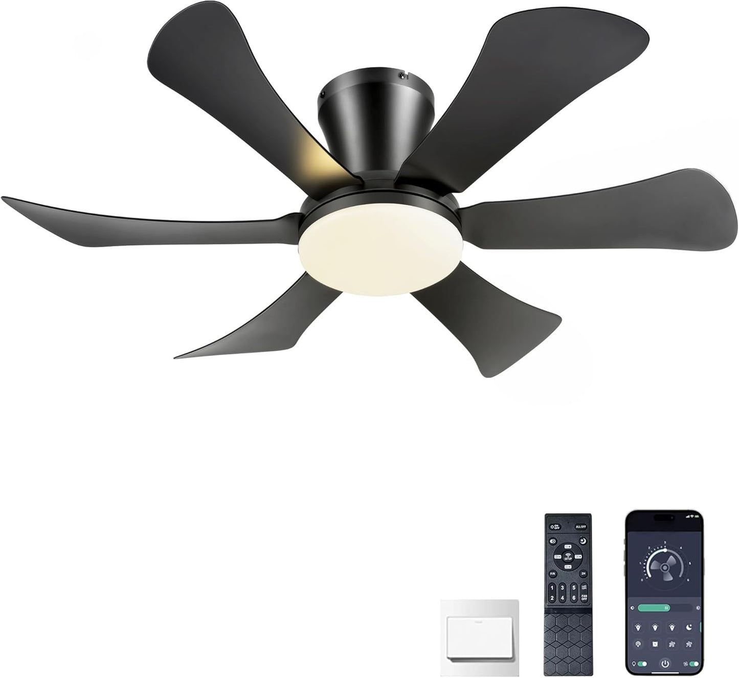 Ceiling Fans with Lights,42" Low Profile Ceiling Fan