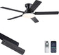 52" Ceiling Fan with Light, Remote Control, 3CCT Dimmable Noiseless DC Motor, Modern Indoor Lighting Fixture for Bedroom, Kitchen LSP-266-Black LSP-266-White LSP-266-Brown LSP-266-Nickel