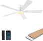 Ceiling Fans with Lights,52 Inch Low Profile Ceiling Fan with Light-Flush Mount Dimmable, Quiet DC Motor for Outdoor Patio,Garage,Bedroom Brown67-Black 52in 67-White 52in 67-Brown 52in 67-Nickel 52in