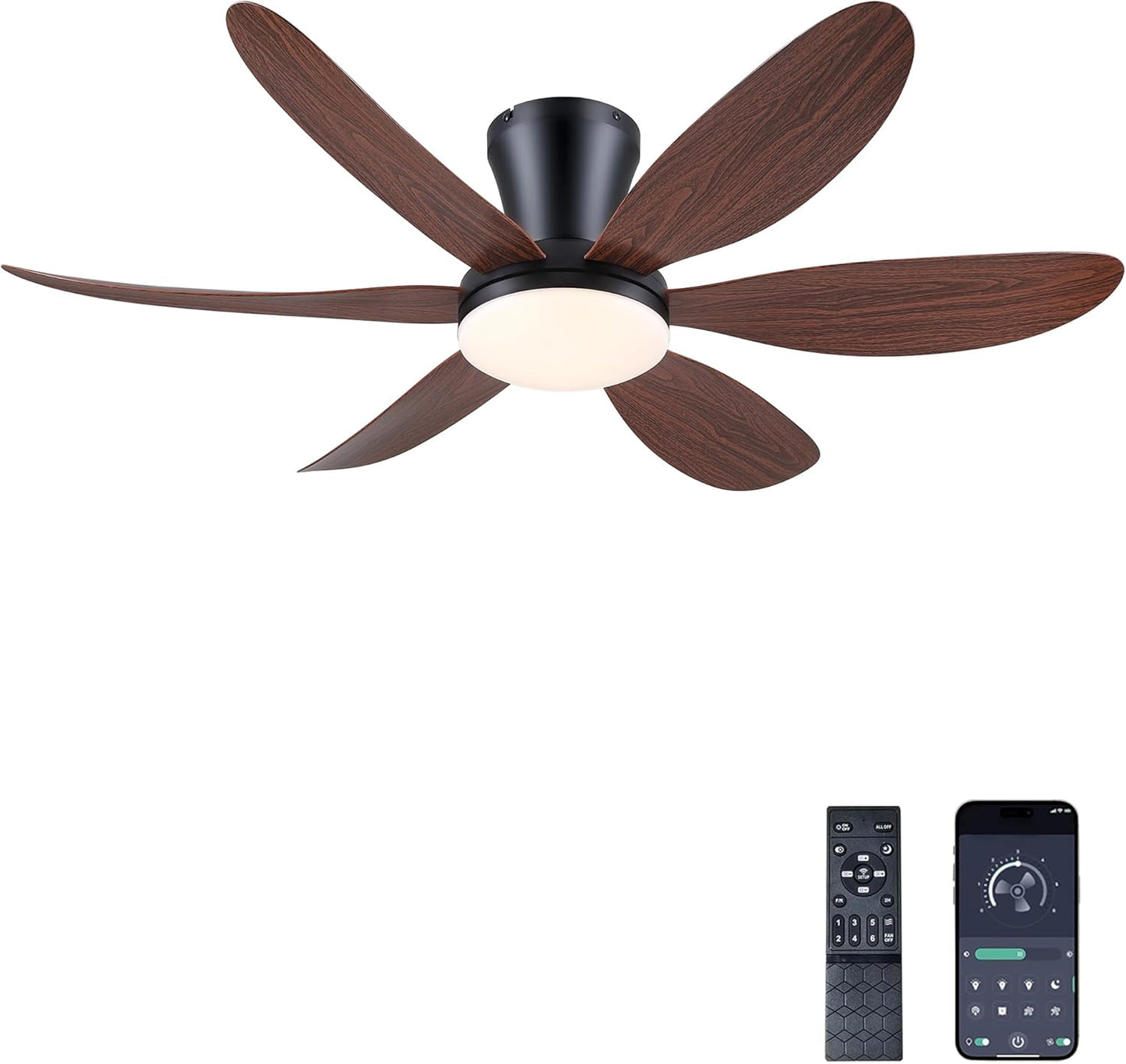 GJeg Ceiling Fans with Lights,42" Low Profile Ceiling Fan SY-89 Brown SY-89 Silver SY-89 Gold SY-89-White-42 SY-89-Black-42