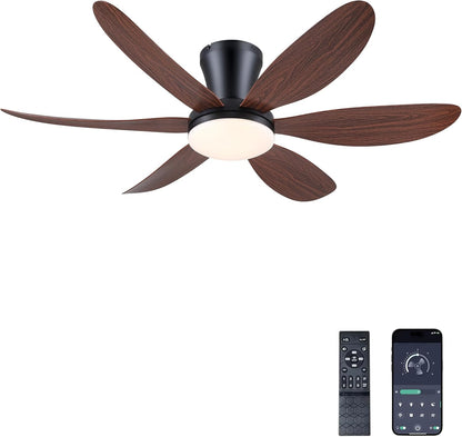 GJeg Ceiling Fans with Lights,42" Low Profile Ceiling Fan SY-89 Brown SY-89 Silver SY-89 Gold SY-89-White-42 SY-89-Black-42