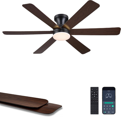 Ceiling Fans with Lights,46" Low Profile Ceiling Fan,Flush Mount 8891-Black 46 8891-White 46 8891-Brown 46