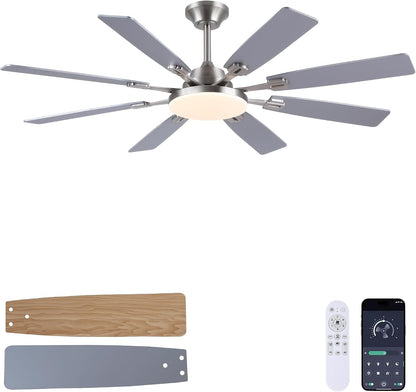 Ceiling Fan With Light & Remote Indoor/Outdoor Use 60 Inch RGB Brown