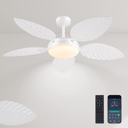 GJeg Tropical Ceiling Fans with Lights,52" Outdoor Palm Leaf Ceiling Fans 888-Black 52 888-White 52 888-Brown 52 888-Dark brown 52 888-Light brown 52