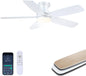 SAITEE 48" Ceiling Fans with Lights Low Profile - Flush Mount Ceiling Fan with Light and Remote, 6 Wind Speeds Reversible, Quiet, 3CCT Dimmable, Fan Light for Modern Indoor, Bedroom, Kitchen,JL68-48-Black JL068-48-white JL68-48-Brwon JL68-48-Nickle