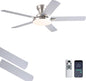 52" Ceiling Fan with Light, Remote Control, 3CCT Dimmable Noiseless DC Motor, Modern Indoor Lighting Fixture for Bedroom, Kitchen LSP-266-Black LSP-266-White LSP-266-Brown LSP-266-Nickel
