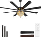 Crystal Ceiling Fan Fandelier with Lights-Outdoor Ceiling Fans (62" ) (72" )