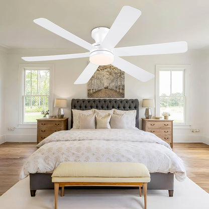 Ceiling Fans with Lights,46" Low Profile Ceiling Fan,Flush Mount 8891-Black 46 8891-White 46 8891-Brown 46
