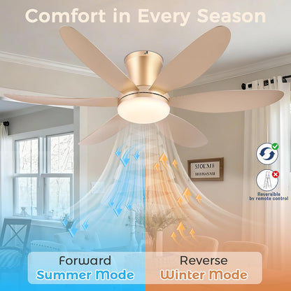 GJeg Ceiling Fans with Lights,42" Low Profile Ceiling Fan SY-89 Brown SY-89 Silver SY-89 Gold SY-89-White-42 SY-89-Black-42