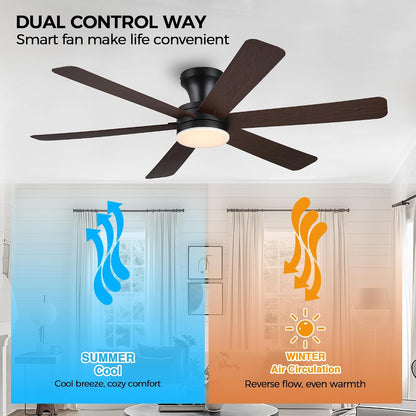 Ceiling Fans with Lights,46" Low Profile Ceiling Fan,Flush Mount 8891-Black 46 8891-White 46 8891-Brown 46