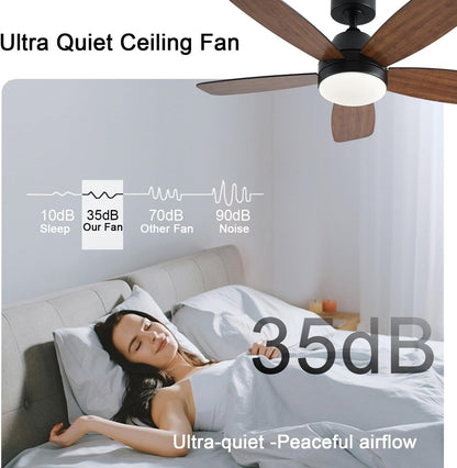 Ceiling Fans with Lights, Low Profile Indoor/Outdoor Use 42 Inch