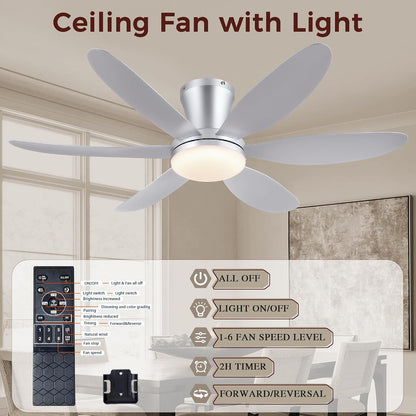 GJeg Ceiling Fans with Lights,42" Low Profile Ceiling Fan SY-89 Brown SY-89 Silver SY-89 Gold SY-89-White-42 SY-89-Black-42