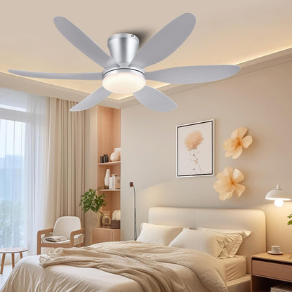 GJeg Ceiling Fans with Lights,42" Low Profile Ceiling Fan SY-89 Brown SY-89 Silver SY-89 Gold SY-89-White-42 SY-89-Black-42