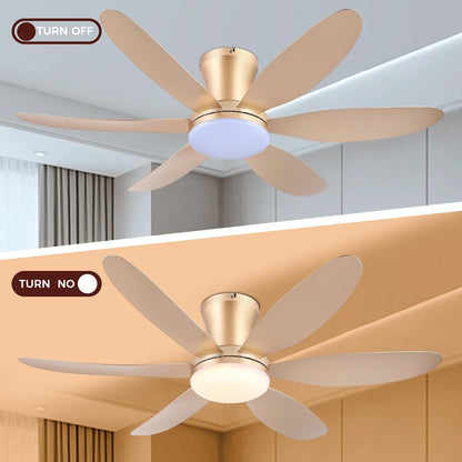 GJeg Ceiling Fans with Lights,42" Low Profile Ceiling Fan SY-89 Brown SY-89 Silver SY-89 Gold SY-89-White-42 SY-89-Black-42