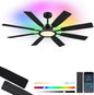 Ceiling Fan With Light & Remote Indoor/Outdoor Use 60 Inch RGB Brown
