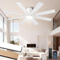 Ceiling Fans with Lights, 54 inch Low Profile Ceiling Fan with Light and Remote Control, Flush Mount Ceiling Fan for Bedroom, Living Room, Reversible, 3CCT, Dimmable, Noiseless DC Motor, Black White Brown