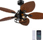Ceiling Fans with Lights,Tropical Outdoor Palm Leaf Ceiling Fans