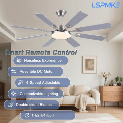 Ceiling Fan With Light & Remote Indoor/Outdoor Use 60 Inch RGB Brown