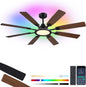 Ceiling Fan With Light & Remote Indoor/Outdoor Use 60 Inch RGB Brown