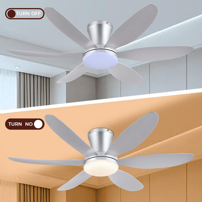 GJeg Ceiling Fans with Lights,42" Low Profile Ceiling Fan SY-89 Brown SY-89 Silver SY-89 Gold SY-89-White-42 SY-89-Black-42