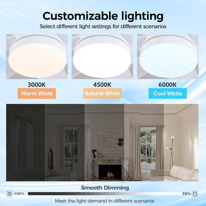 Ceiling Fans with Lights,46" Low Profile Ceiling Fan,Flush Mount 8891-Black 46 8891-White 46 8891-Brown 46