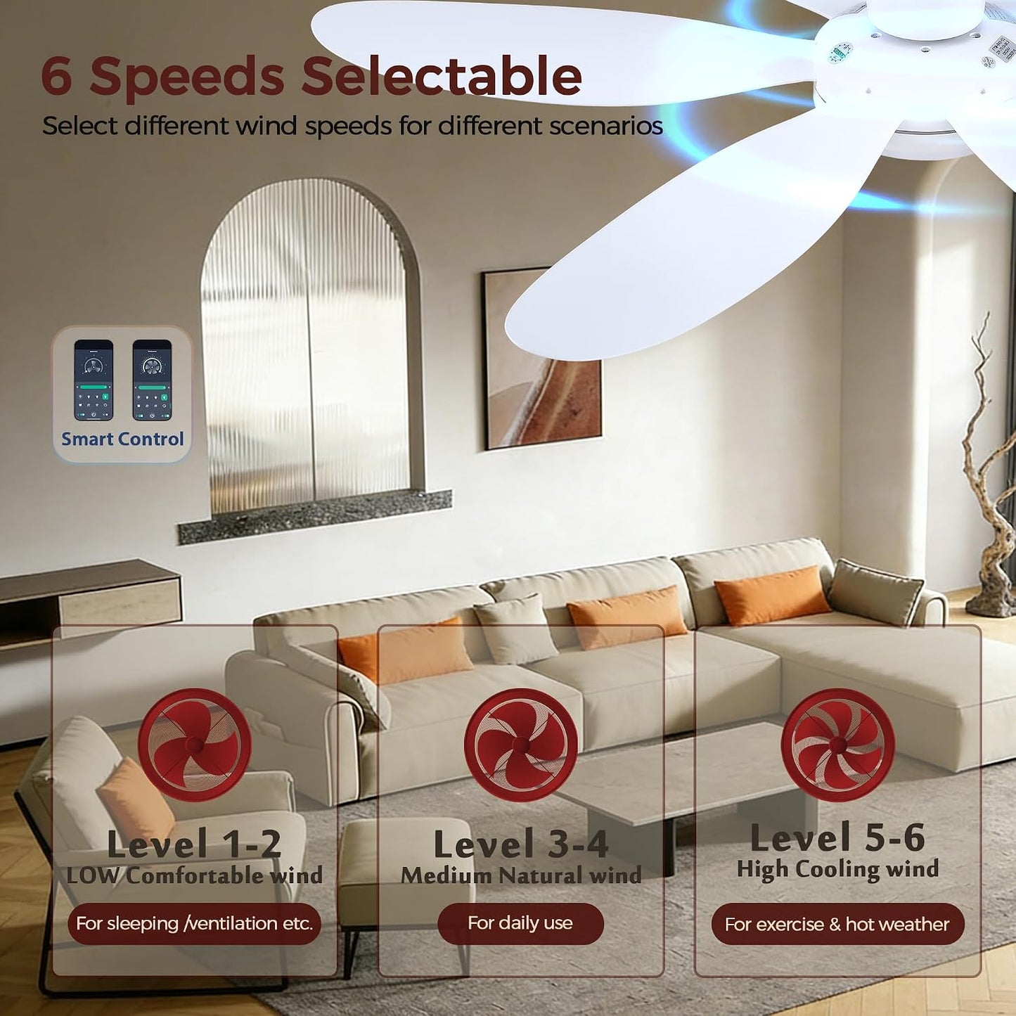 GJeg Ceiling Fans with Lights,42" Low Profile Ceiling Fan SY-89 Brown SY-89 Silver SY-89 Gold SY-89-White-42 SY-89-Black-42