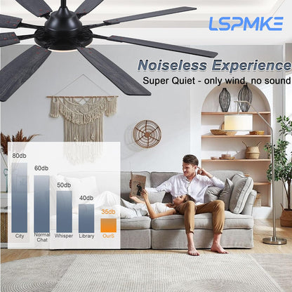 Ceiling Fan With Light & Remote Indoor/Outdoor Use 60 Inch RGB Brown
