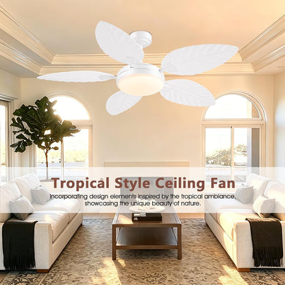 GJeg Tropical Ceiling Fans with Lights,52" Outdoor Palm Leaf Ceiling Fans 888-Black 52 888-White 52 888-Brown 52 888-Dark brown 52 888-Light brown 52