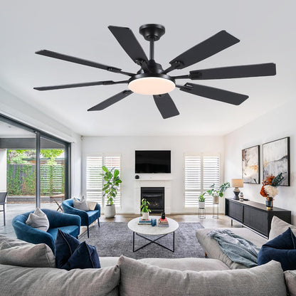 Ceiling Fan With Light & Remote Indoor/Outdoor Use 60 Inch RGB Brown