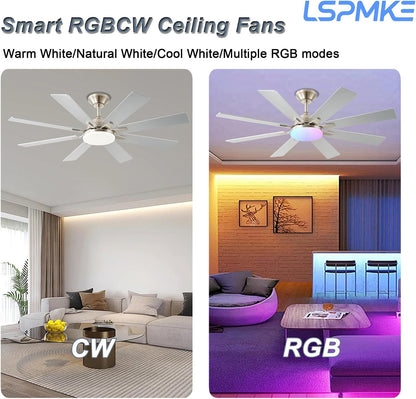 Ceiling Fan With Light & Remote Indoor/Outdoor Use 52 Inch Black White Brown Nickel LSP-100-Black LSP-100-White LSP-100-Brown LSP-100-Nickel
