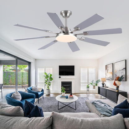 Ceiling Fan With Light & Remote Indoor/Outdoor Use 60 Inch RGB Brown