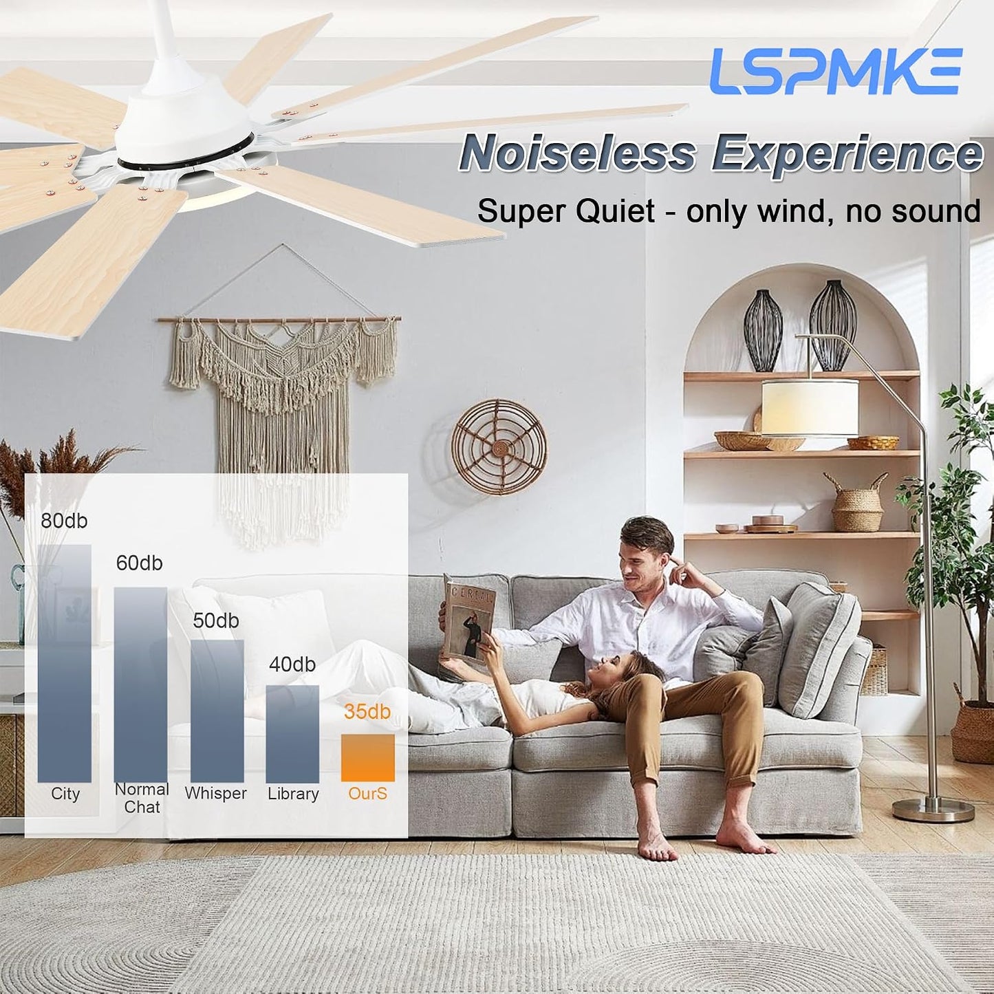 Ceiling Fan With Light & Remote Indoor/Outdoor Use 52 Inch Black White Brown Nickel LSP-100-Black LSP-100-White LSP-100-Brown LSP-100-Nickel