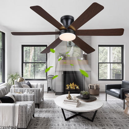 Ceiling Fans with Lights,46" Low Profile Ceiling Fan,Flush Mount 8891-Black 46 8891-White 46 8891-Brown 46
