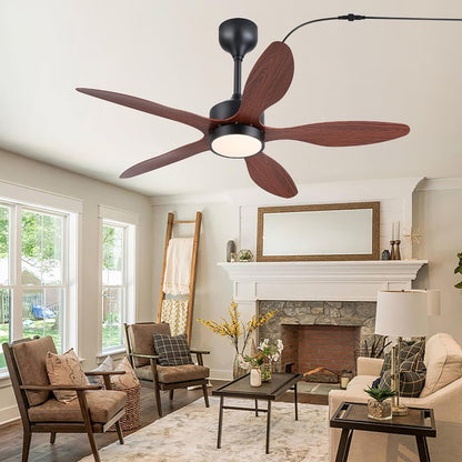 46 inch Waterproof Outdoor Ceiling Fan with Lights and Remote,IP65 Hanging Gazebo Fan with 3CCT 6-Speed DC Motor,Brown Wet Rated Plug in Ceiling Fan with Cord for Patios Porch Pergola LSP-36WP-Black LSP-36WP-White LSP-36WP-Brown