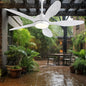 46 inch Waterproof Outdoor Ceiling Fan with Lights and Remote,IP65 Hanging Gazebo Fan with 3CCT 6-Speed DC Motor,Brown Wet Rated Plug in Ceiling Fan with Cord for Patios Porch Pergola LSP-36WP-Black LSP-36WP-White LSP-36WP-Brown