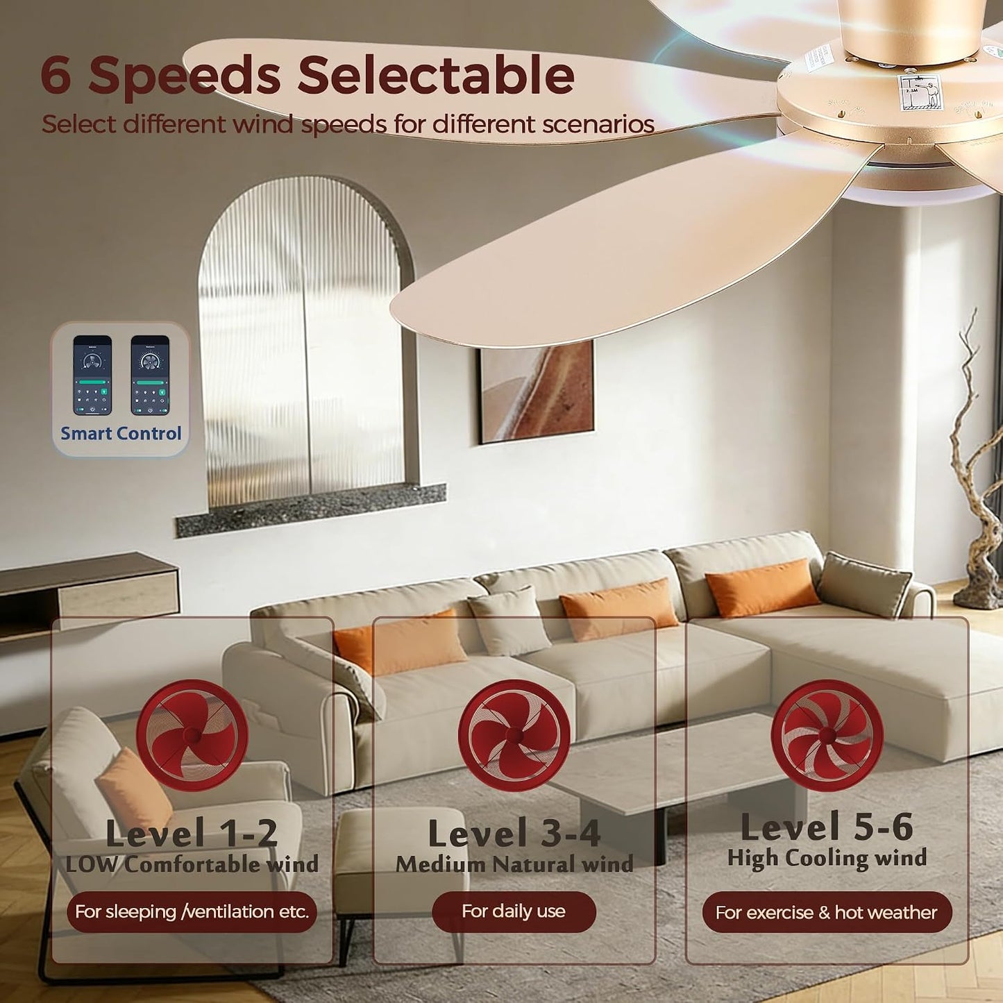 GJeg Ceiling Fans with Lights,42" Low Profile Ceiling Fan SY-89 Brown SY-89 Silver SY-89 Gold SY-89-White-42 SY-89-Black-42