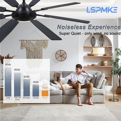 Ceiling Fan With Light & Remote Indoor/Outdoor Use 60 Inch RGB Brown